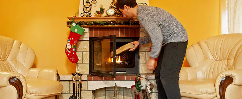 Rusted Metal Fireplace Restoration in San Marcos, California